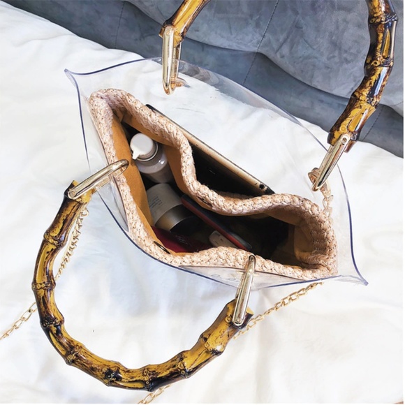 C'est la Vie Soho Bamboo Strap Straw Handbag - Picture 8 of 8